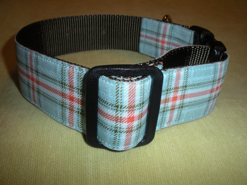 Plaid Perfection Sky 1 1/2 WIDE Collar image 3