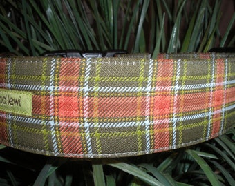 Plaid Perfection Moss 1 1/2" WIDE Collar