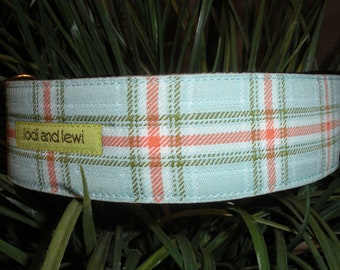 Plaid Perfection Sky 1 1/2" WIDE Collar