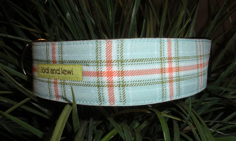 Plaid Perfection Sky 1 1/2 WIDE Collar image 1