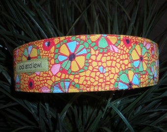 Floral Mosaic 1 1/2" WIDE Collar