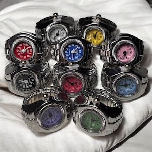 Mini Functional Clock Watch Ring Y2K Style Unisex Adjustable Timepiece, Trendy Fashion Ring for Men & Women, Unique Accessory Gift