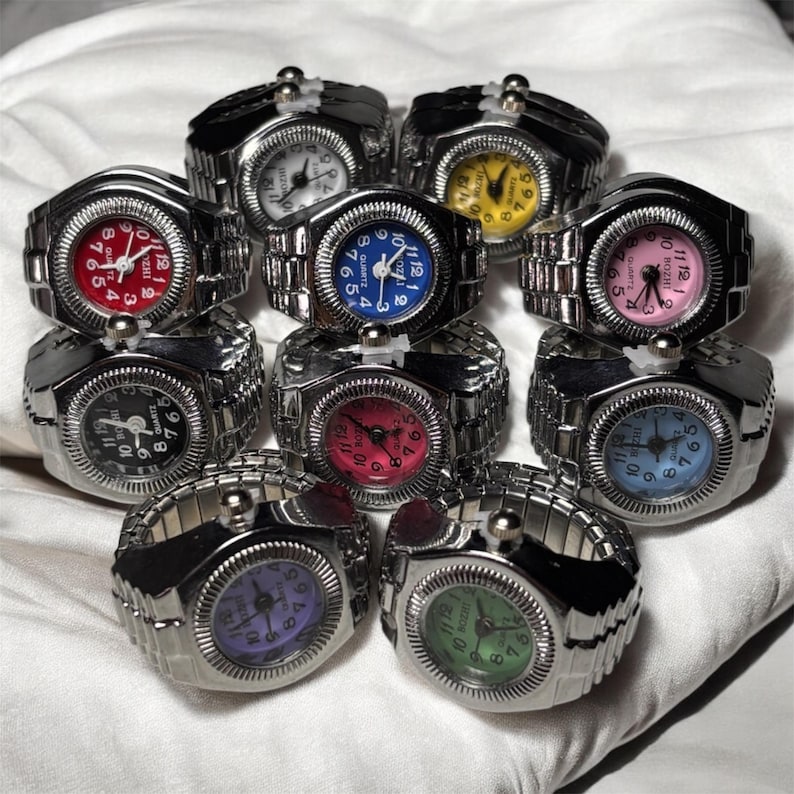 Mini Functional Clock Watch Ring Y2K Style Unisex Adjustable Timepiece, Trendy Fashion Ring for Men & Women, Unique Accessory Gift image 1