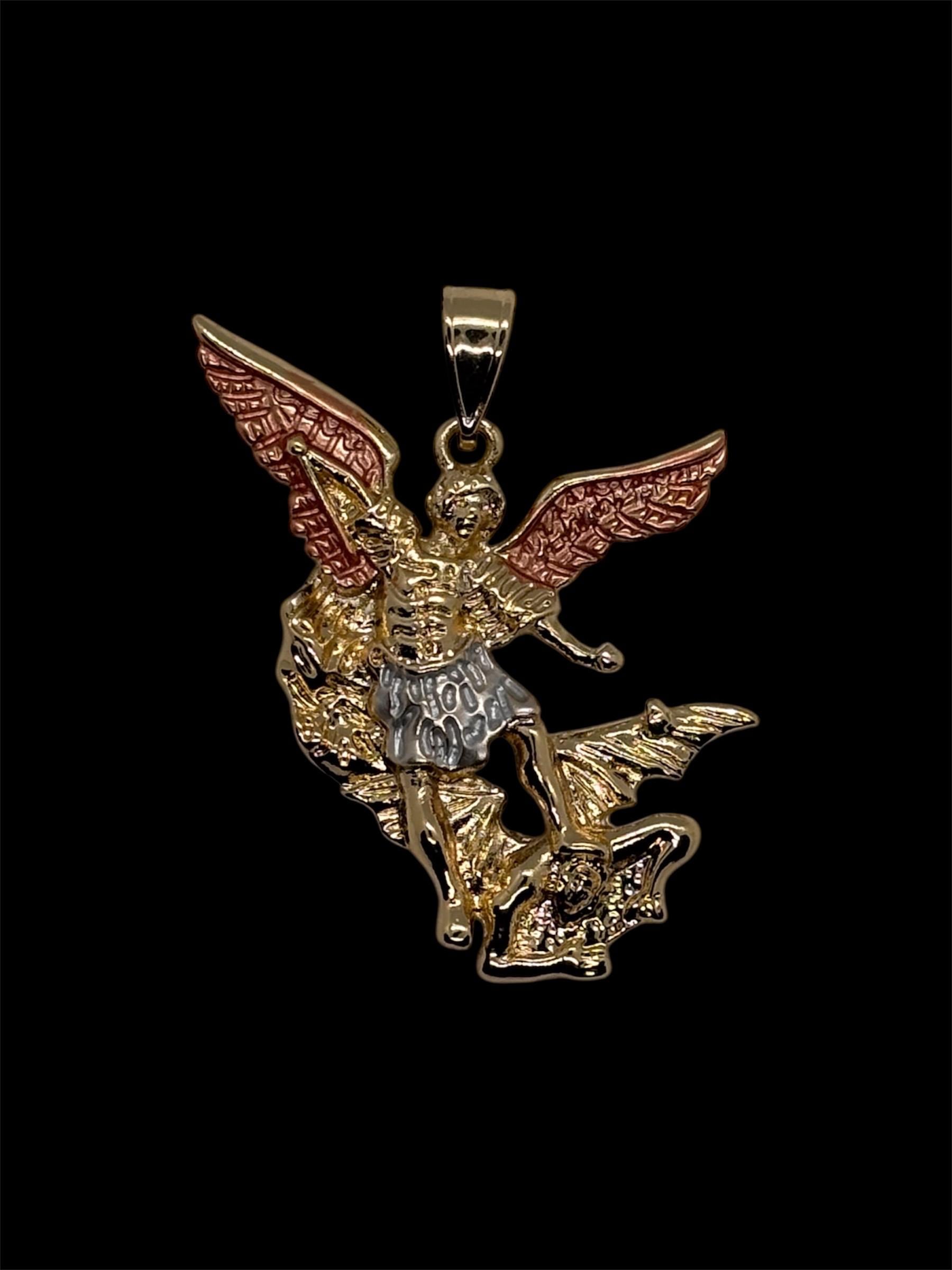 Collana Con Ciondolo Di San Michele In Oro 18 Carati - Foto 13