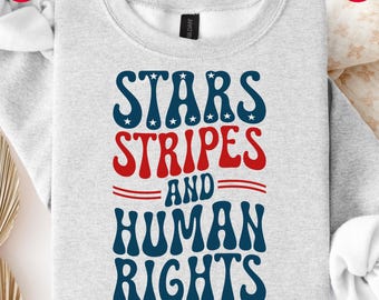 Design per i diritti umani a stelle e strisce: SVG PNG retrò del 4 luglio (download digitale)