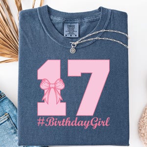 17th Birthday Girl Bow Design: Pink Coquette Number Seventeen PNG SVG ...