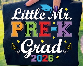 Little Mr Pre-K Grad 2026 PNG SVG (Digital Download)