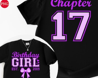 Projekt koszulki „Dziewczyna z urodzin” z rozdziału 17: Fioletowa kokarda PNG SVG (pobieranie cyfrowe)