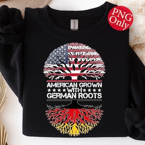 German-American Heritage Tree PNG: USA & German Flag (Digital Download)