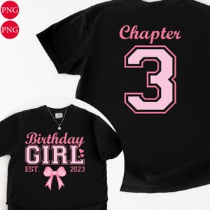 3rd Birthday Girl Shirt Design: Pink Bow, Chapter 3 (PNG SVG Digital Download)