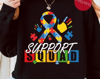 Autism Support Squad SVG PNG: Family Awareness Design (Digital Download)