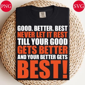 Good Better Best Quote: Motivational Classroom Poster PNG SVG (digital ...