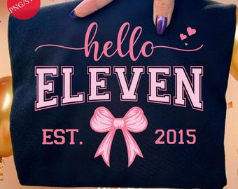 Eleven Birthday Girl SVG: Pink Bow, 11th Birthday PNG Bundle (Digital Download)