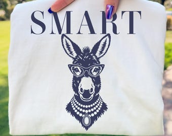 Projekt SVG „Smart Donkey”: zabawna, sarkastyczna grafika przedstawiająca zwierzę (pobranie cyfrowe)