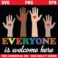 Idaho Teacher Everyone Is Welcome Here Png Svg Eps, Inclusive Education Teacher PNG SVG, Diversity Support Fist Hand PNG, Equality Classroom product logo