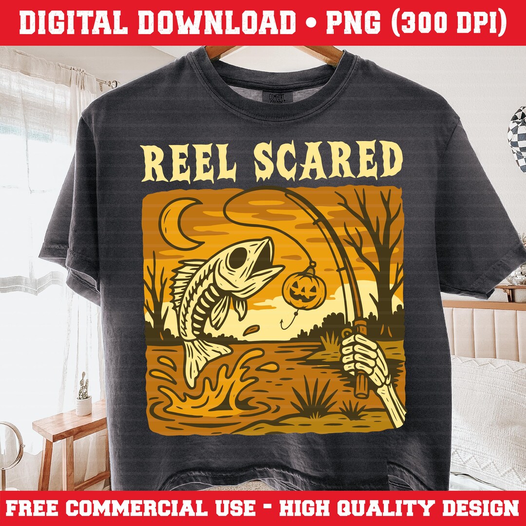 Reel Scared Halloween Fishing PNG: Skeleton Fish Clipart (digital ...