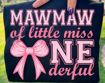 MawMaw Primer Cumpleaños Niña PNG SVG, Diseño de Lazo Varsity (Descarga Digital)