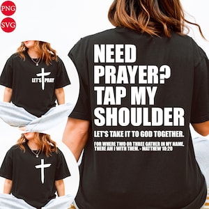 Need Prayer Tap My Shoulder Christian Design (PNG SVG)