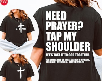Need Prayer Tap My Shoulder Christian Design (PNG SVG)