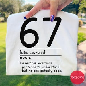 Diseño de definición de meme 67: Número viral divertido estilo diccionario PNG SVG (descarga digital)
