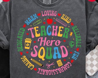 Teacher Hero Squad SVG PNG: Teacher Appreciation Gift Shirt Design (Digital Download)