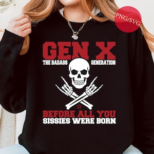 Gen X Skull SVG PNG: Badass Generation Graphic - Cricut, Silhouette Cut File