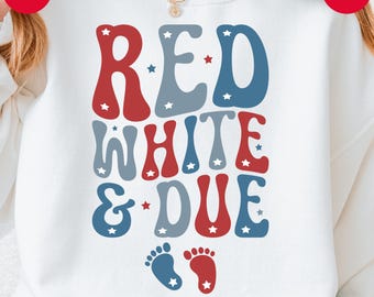 Red White & Due Baby Announcement – 4th of July SVG PNG (Digital Download)