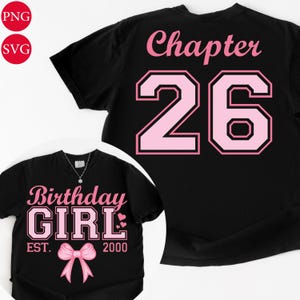 Diseño de camiseta para niña que cumple 26 años: Capítulo 26, Est. 2000 (Descarga digital)