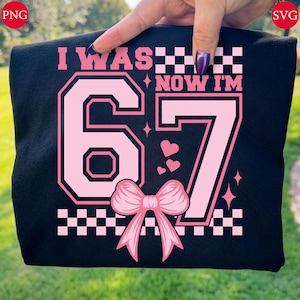 7th Birthday PNG SVG: Pink Coquette Bow Graphic (Digital Download) image 1