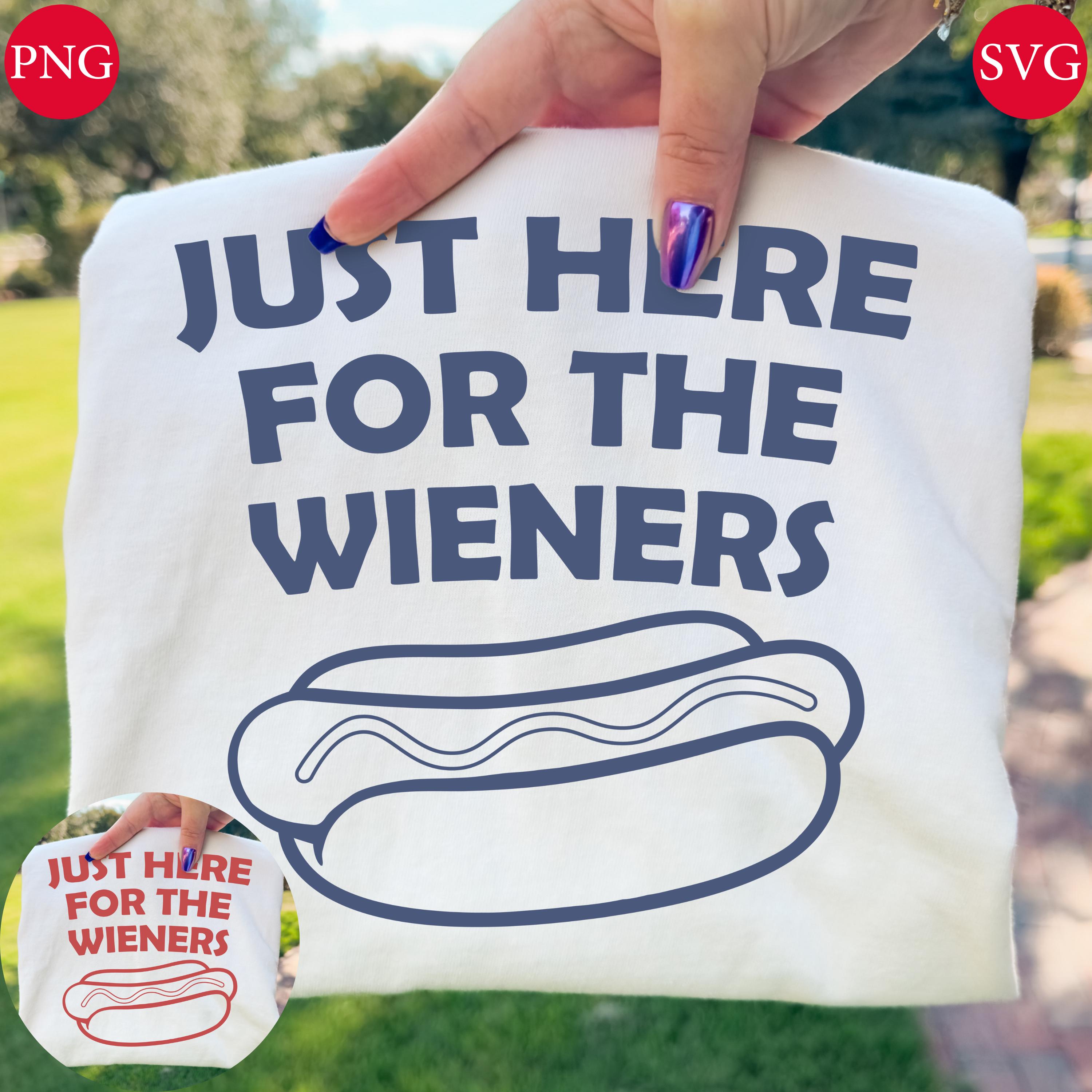 Funny Hot Dog BBQ Design: Just Here for the Wieners SVG PNG Bundle