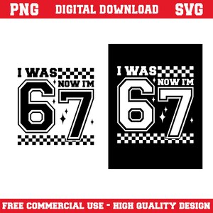 Aus 6 war ich, jetzt bin ich 7: Karierte Geburtstagszahl SVG PNG (Digitaler Download) Bild 2