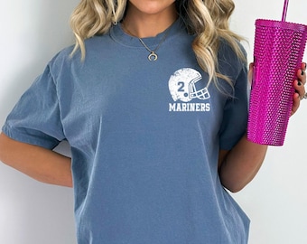 Comfort Colors Kundenspezifisches Fußballnummer-Shirt, personalisiertes Jersey