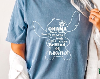 Ohana Stitch Comfort Colors Shirt, Disney Family Vacation
