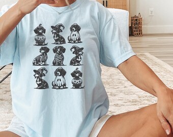 Comfort Colors Dachshund Halloween Shirt, Doxie Mom Tee