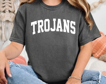 Comfort Colors, Trojans Shirt, Trojans Team Mascot Shirt, Trojans Mascot Shirt, Trojans Team Shirt, Trojans School Shirt, Trojans Mom Shirt
