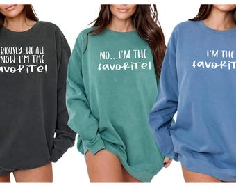 Maglietta Comfort Colors "Favorite Family", maglietta coordinata sarcastica