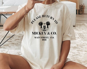 Comfort Colors, Please Return To Mickey & Co Main Street Shirt, Mickey and Co Tee, Disney Shirt, Disney World Shirt, Disneyland Shirt