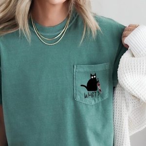 Comfort Colors, Black Cat What Shirt, Black Cat Shirt, Cat Lover Shirt, Funny Cat Gift, Cat Mom Shirt, Sarcastic Shirt, Halloween Shirt