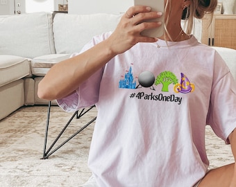 Comfort Colors Disney Parks Shirt, 4 Parks 1 Day, Group Trip Tee