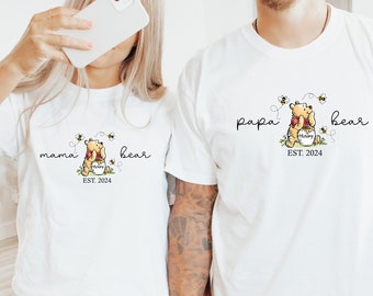 Comfort Colors, Est Mama Bear Shirt, Mama Bear Shirt, Papa Bear Shirt, Family Bear Matching Shirt, Baby Shower Shirt, Pooh Mama Bear Shirt