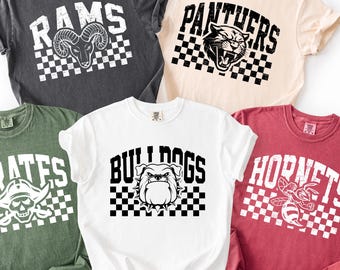 Comfort Colors Custom Mascot T-Shirt, School Spirit Tee