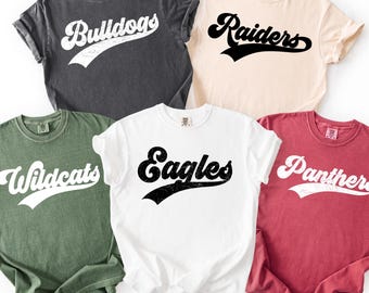 Comfort Colors Custom Mascot Shirt, School Spirit Tee
