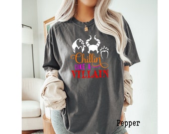 Colori comfort, Chillin Like a Villain Camicia, Camicia Regina Cattiva Disney Villains, Camicia Regina Cattiva, Camicia Cattivi, Camicia Halloween, Cattivi