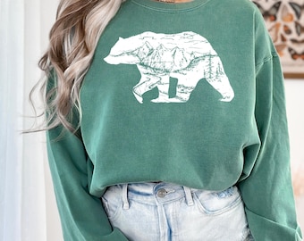 Comfort Colors Mountain Bear Shirt, Camping Graphic Tee