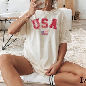 Comfort Colors, Retro USA Sweatshirt, USA Sweatshirt, USA Shirt, America Sweatshirt, 4th of July Sweatshirt, Patriotic Sweatshirt