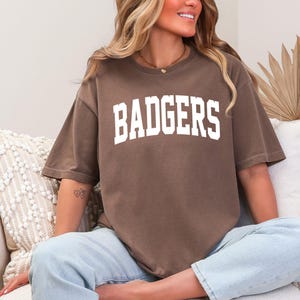 Comfort Colors, Badgers Shirt, Mascot Shirt, Football Shirt, Game Day Shirt, Badgers Team Shirt, College Shirt, Badgers Varsity Shirt