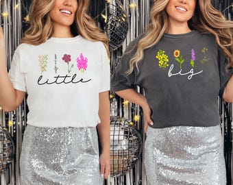 Comfort Colors Big Little Reveal Shirt, Sorority Floral Tee