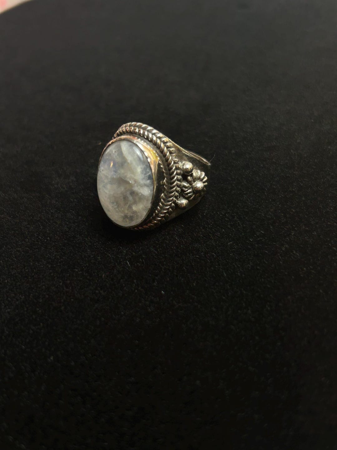 Sterling Silver Moonstone Moon Ring main image 1