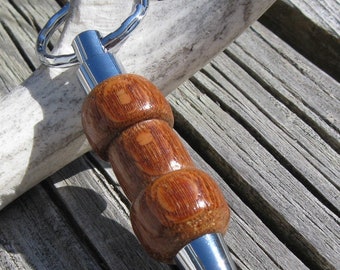 Lacewood Silver Whistle Keychain