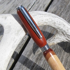 Exotic Red Heart Birch Cherry Wooden Twist Pen